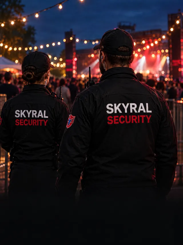 Skyral officers securing an evening event